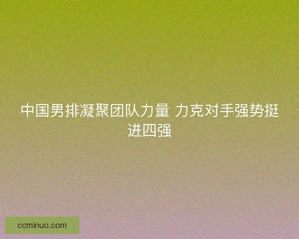 中国男排凝聚团队力量 力克对手强势挺进四强